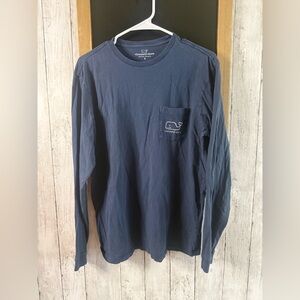 Vineyard Vines Long Sleeve T Shirt Happy Hanukkah 2016 Men Size Small Blue** 104